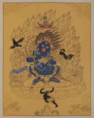 Sakya Mahakala Thangka | Bhairava Painting | Tibetan Thangka Painting | Wrathful Dharmapala